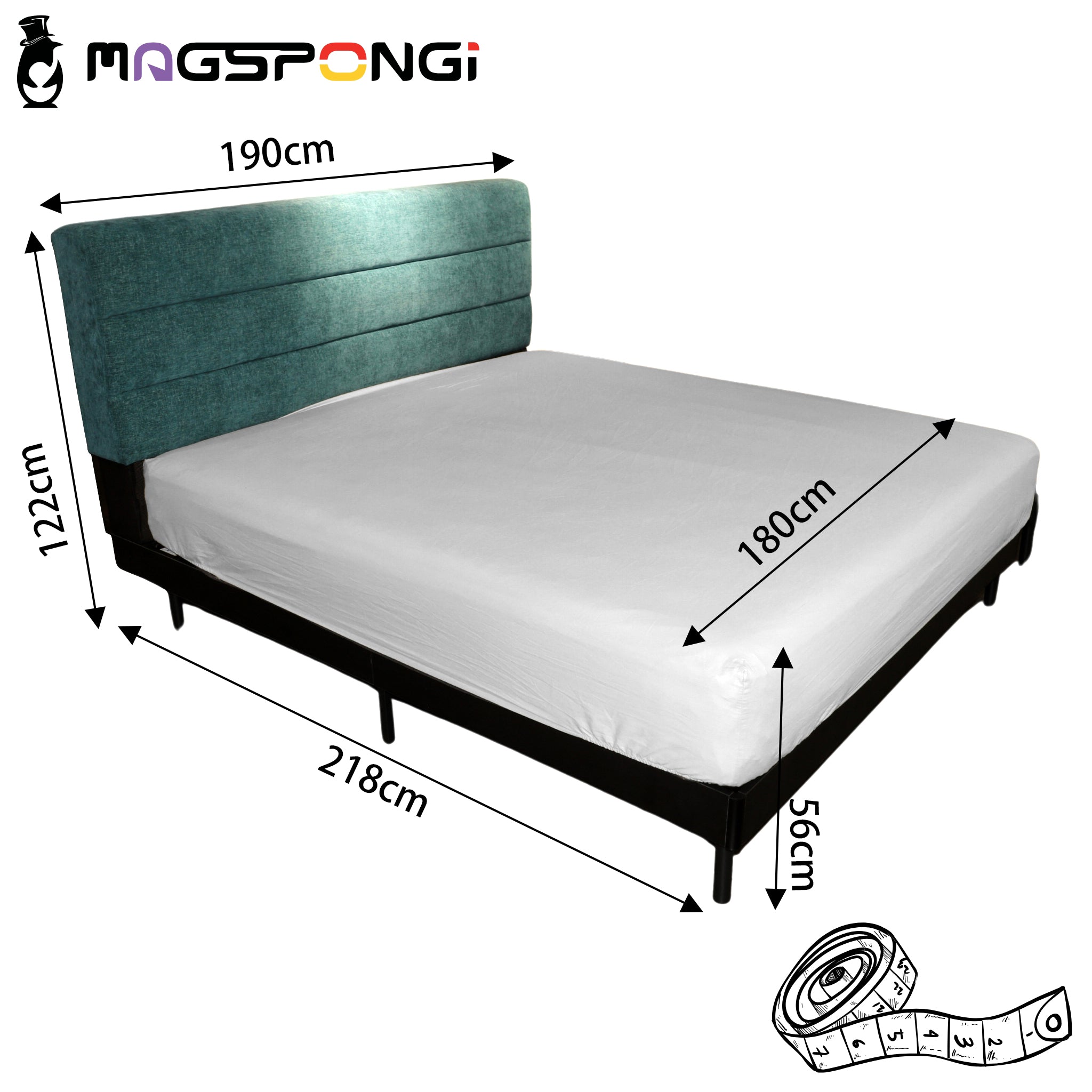 |Luxora| Stylish Queen & king-size bed, including bed frame, headboard and mattress