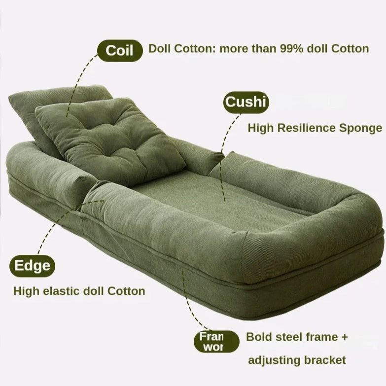 |NapNest| Modern Nordic Folding Chaise Lounge Chair: Luxury Minimalist Relaxing Recliner for Living Room or Balcony