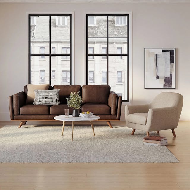 Timber 90" Leather Sofa - Charme Tan